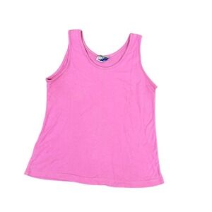 Vintage No Strings Attached Pink Tank Top Scoop Neck Sleeveless Knit Shirt